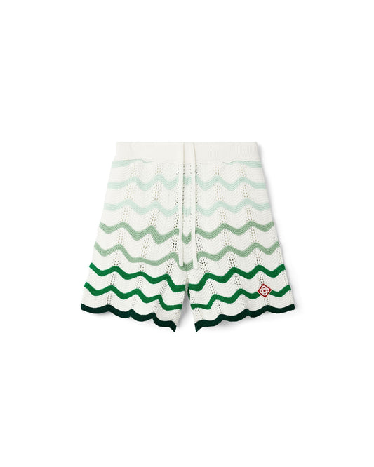 Wavy Gradient Crochet Shorts