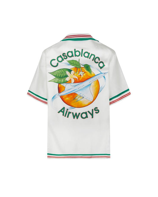 Orbite Au Tour De L'Orange Silk Shirt