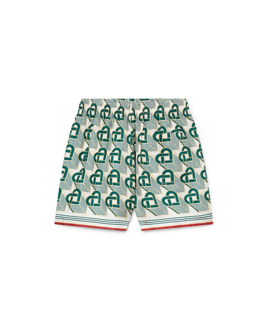 Heart Monogram Silk Shorts